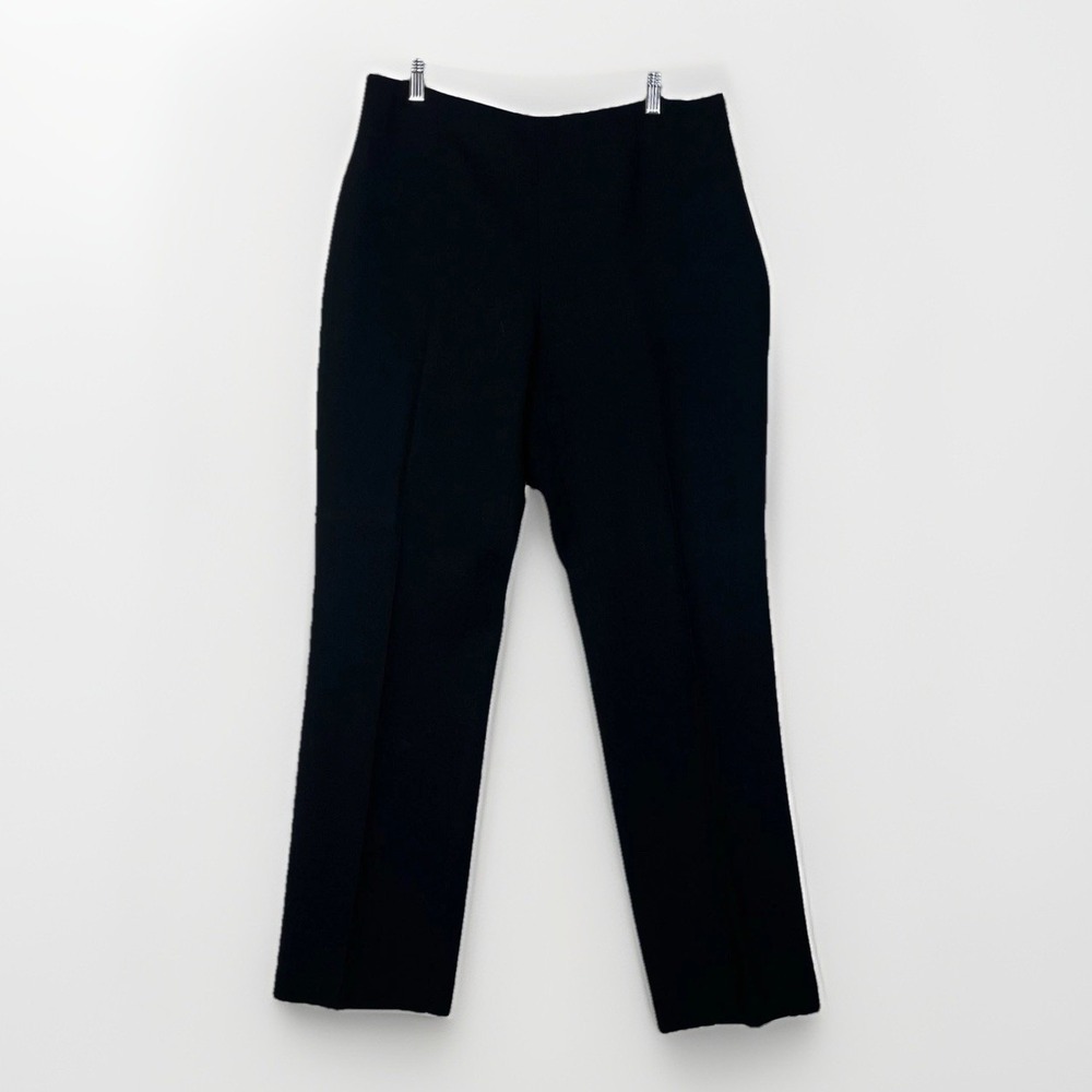 Vtg 90s Dana Buchman Trousers‎ Womens 12 100% Wool Black Lined Career Work Chic